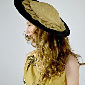 Vintage Old Hollywood Glam Black Oversized Brim Hat